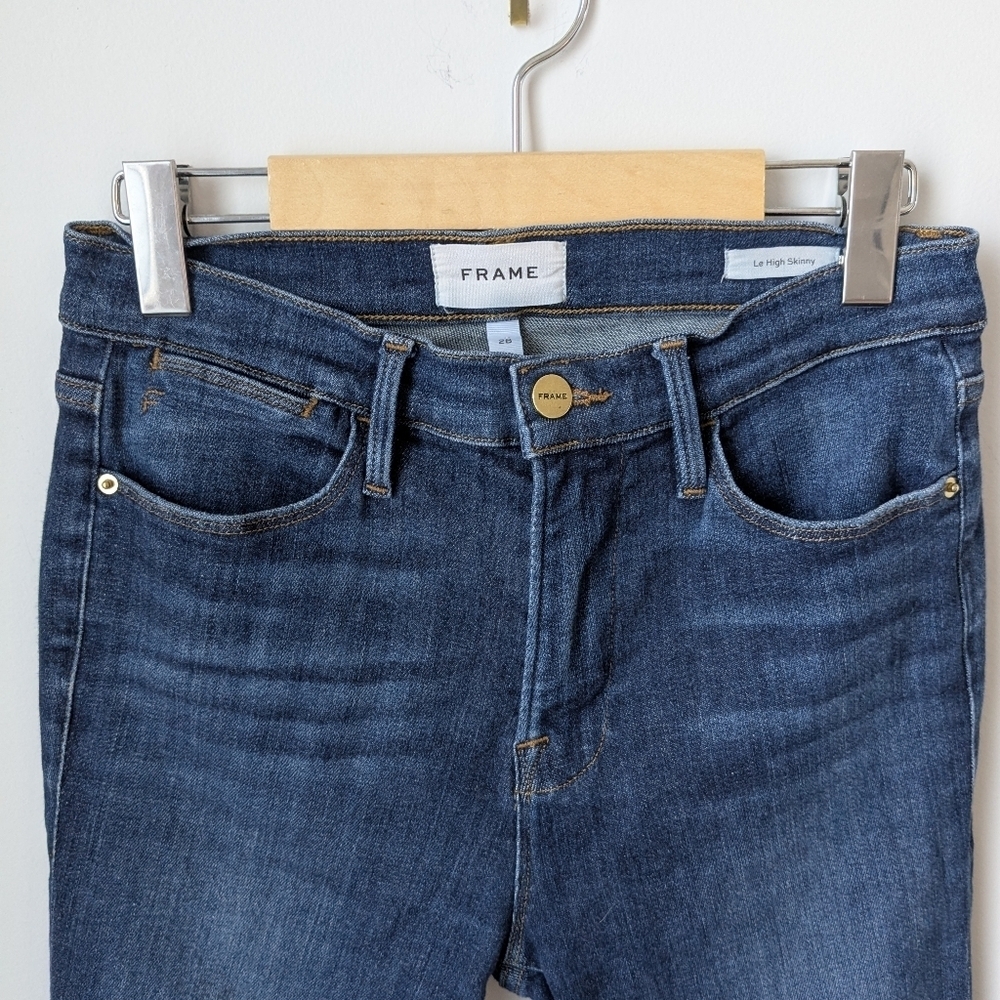 FRAME Le High Skinny Crop Jeans – Size 28 (Samira Wash) - Picture 3 of 7